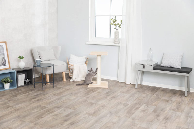 TRIXIE Espejo Cat Scratching Post 27.2 Inch - Cat Scratcher with Soft Fabric Covering Base and Durable Sisal Rope - with Resting Platform - in Beige - Image 3